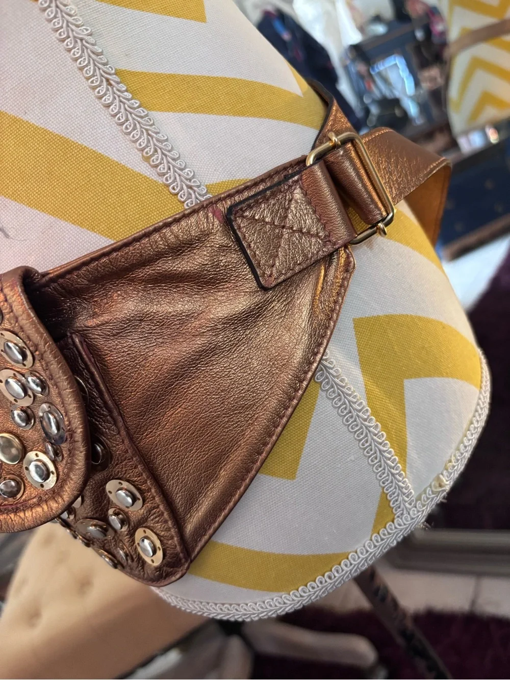 GIGI Metallic Gold Studded Waist Bag🤩😎